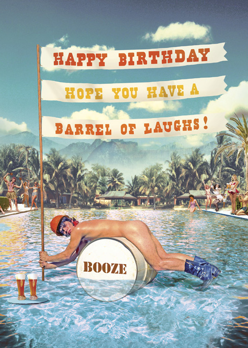 Barrel of Laughs Greeting Card by Max Hernn